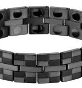 Steel Black Checker Bracelet
