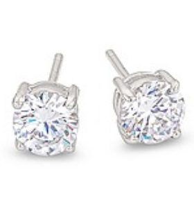Clear CZ Sterling Studs