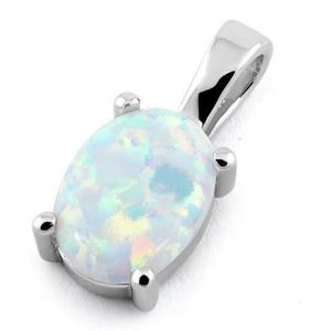 Sterling White Opal Pendant