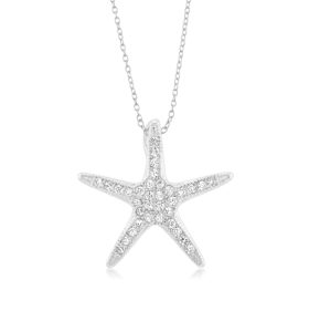 Starfish Micro Pave Sterling Necklace