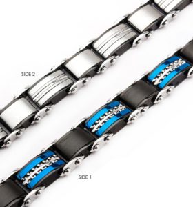 INOX Reversible Blue, Black, and Steel Bracelet