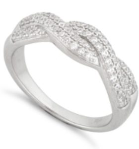 Sterling infinity Pave Ring