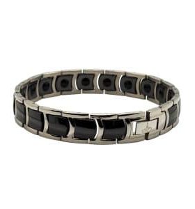 Steel Black Onyx Ceramic Bracelet