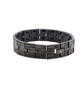 Steel Black Checker Bracelet