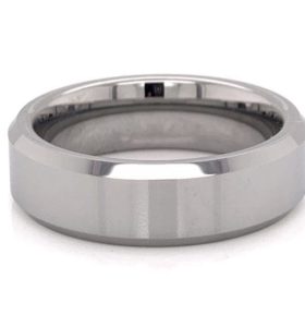 8mm Beveled Tungsten Ring