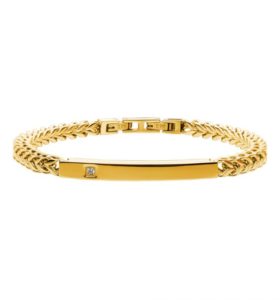 18K Gold Plated Curb Chain w/30 1mm diamonds