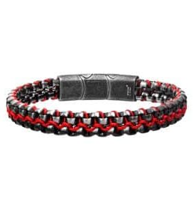 INOX Gunmetal and Red Paracord Bracelet