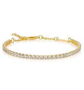 AZL Gold Tennis Bracelet Clear CZ