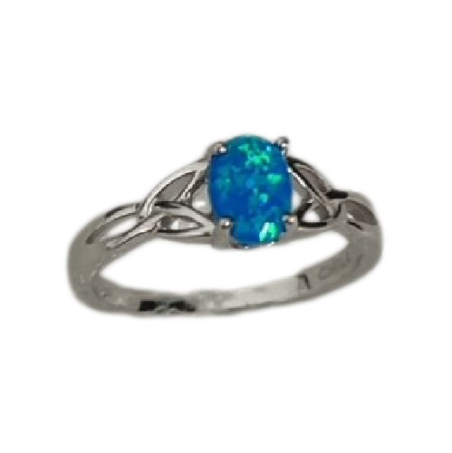 Sterling Blue Opal Ring