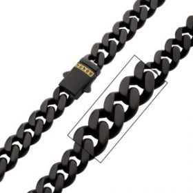 Miami Cuban Chain Chain with Genuine Black Sapphire Gem